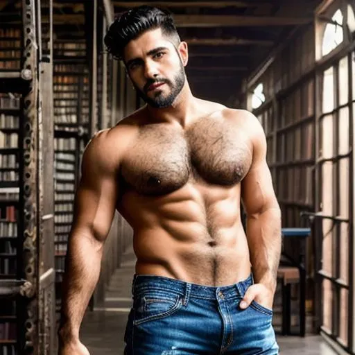 Prompt: scene of full body hyperreal  "sensual" kanpur hypermasculine boy with rugged face, library, jeans, "sleeveless shirt", motor bike, very sweaty "hairy pecs", "feet", arena, perfect composition, hyperrealistic, super detailed, 8k, high quality, trending art, trending on artstation, sharp focus, studio photo, intricate details, highly detailed, by greg rutkowski