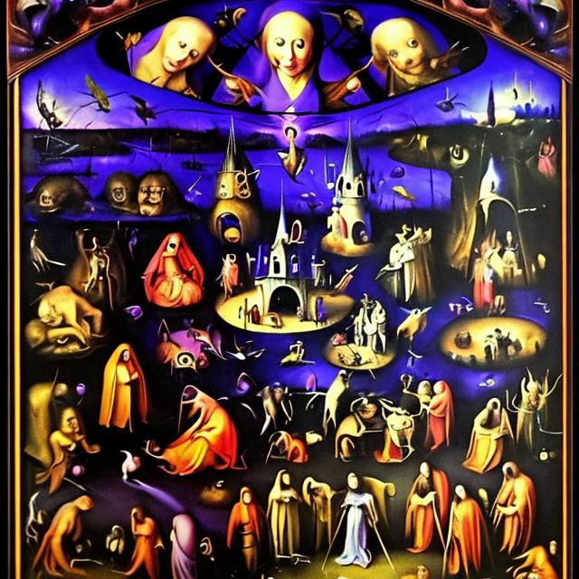 Black light poster in the style of Hieronymus Bosch OpenArt