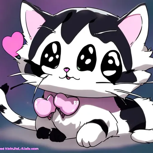 Prompt: cat kawai anime ultrahd cute pur