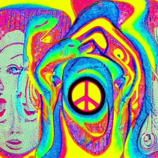 Prompt: post modern peace and love acid reality

