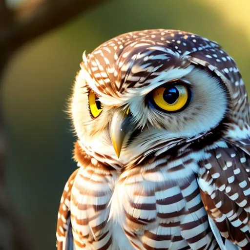 Prompt: Highly detailed of Burrowing Owl bird,DSLR,pretty eyes,ultra-fine detailed,masterpiece,epic,natural lighting,forest background,full of plans,cloudy,blue sky,little bit foggy,aesthetic,ilustration,dynamic potrait,2D,golden hour,UHD,HDR,