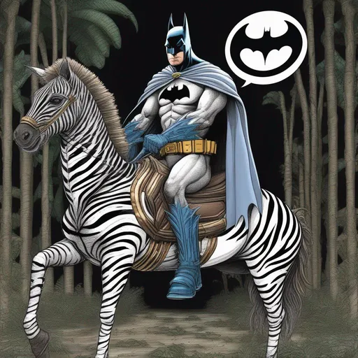 Batman riding a zebra OpenArt