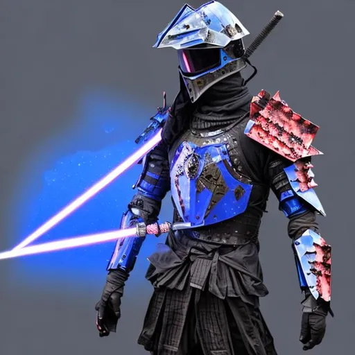 Prompt: meth blue anime armour laser sword