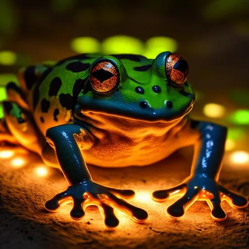 Prompt: frog man glowing