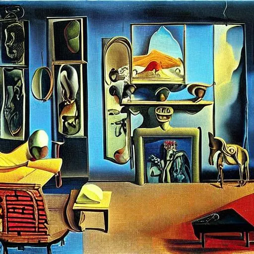 SALVADOR DALI PAINTING OF LIVINGROOM | OpenArt