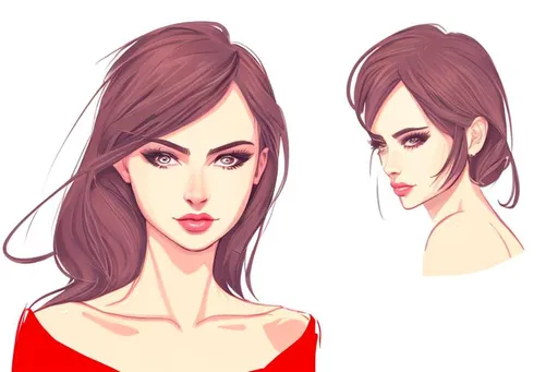 Prompt: Beautiful woman cartoon portrait 