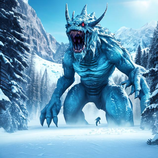 Ice snow big Monster majestic Mountains snowstorm hi... | OpenArt