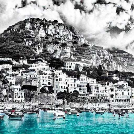 Capri Italy Black And White