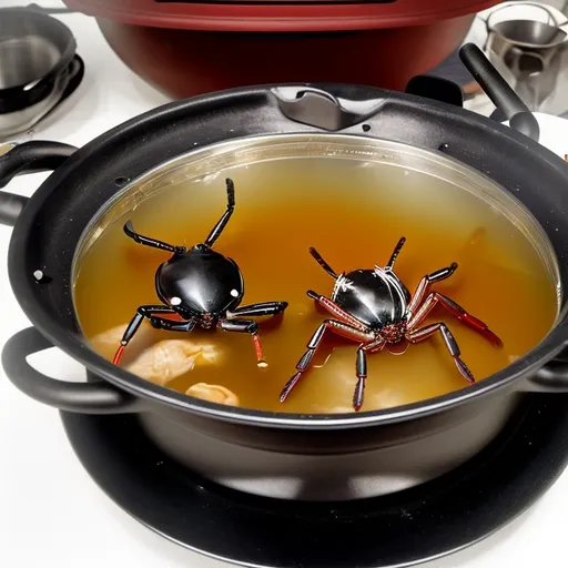 Prompt: Boiled spider soup