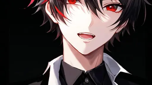 Prompt: Damien (male, short black hair, red eyes) open mouth