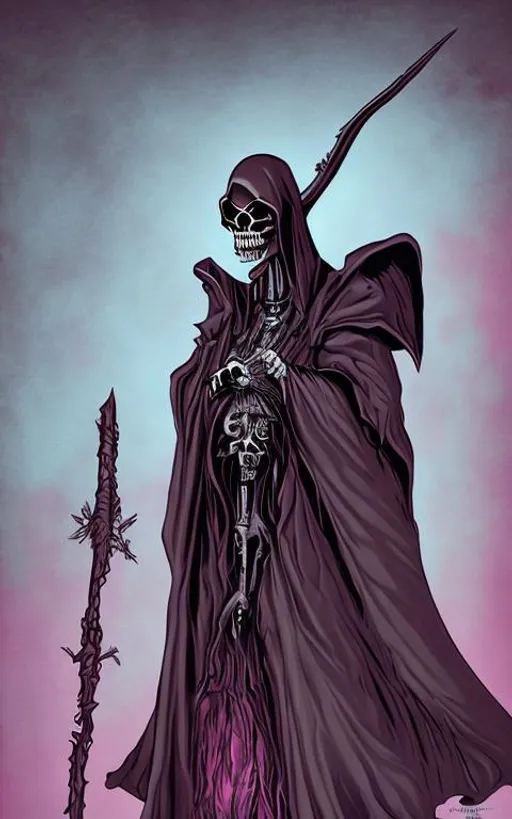 Prompt: grim reaper in the 90s art style