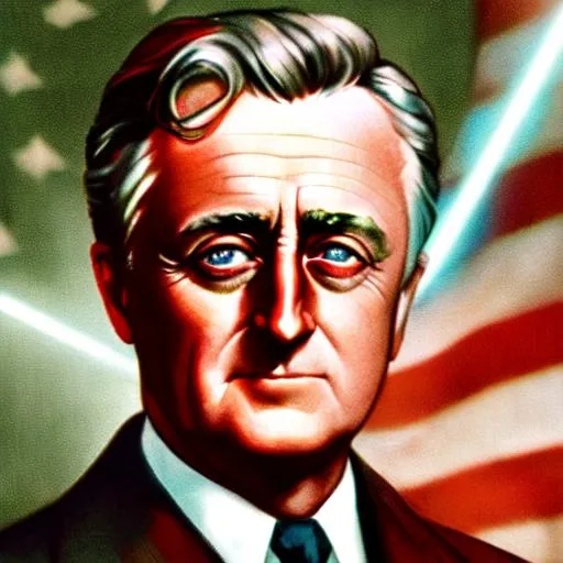 a zoomed in picture on Herbert Hoover. He is a super... OpenArt