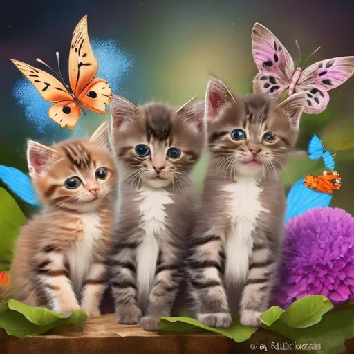 kittens and butterflies