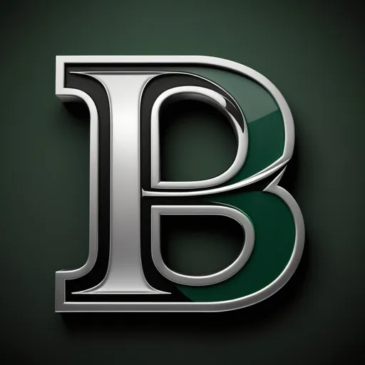 Prompt: Sports team logo initials p and b black silver green