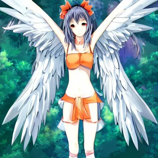 Prompt: anime girl wings