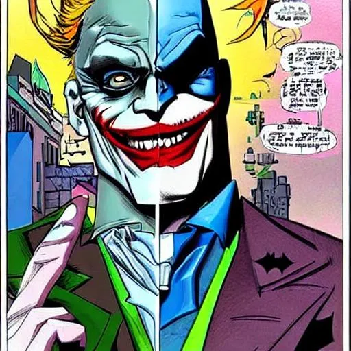 Prompt: IF THE JOKER AND BATMAN HAD A CHILD