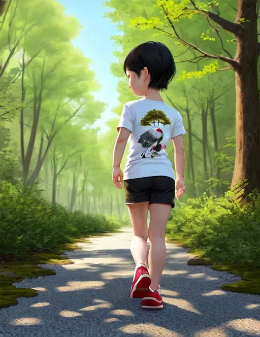 anime key visual of a little boy riding a skateboard