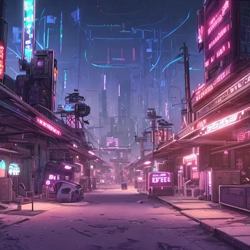 Prompt: western, cyber punk town