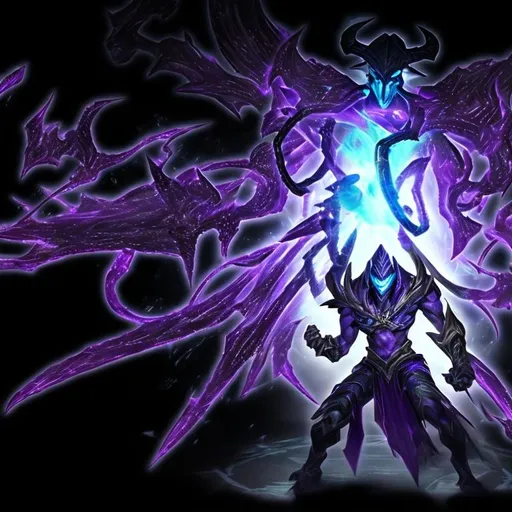 Prompt: Kassadin in leaguae of legend getting angry, he comback form the death