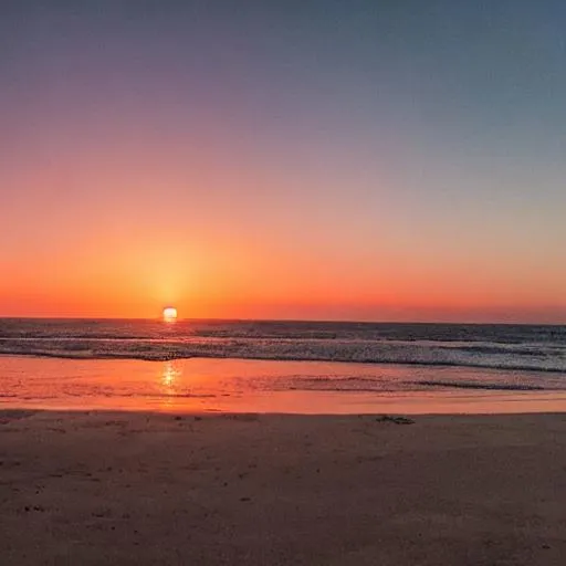 Prompt: A sun set at a beach