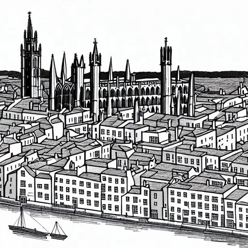Prompt: draw the cityscape of york