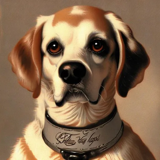 Prompt: Vintage dog portrait