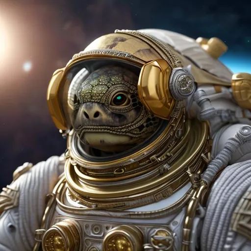 Prompt: intricate details, 8k detail post processing,space turtle, astronaut turtle, turtle in spacesuit