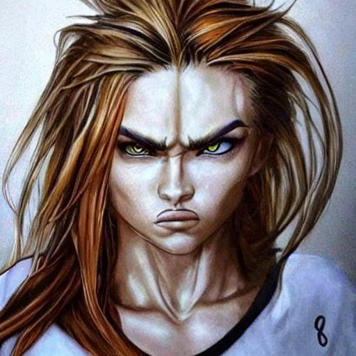 Prompt: beautiful female realistic super sayian.