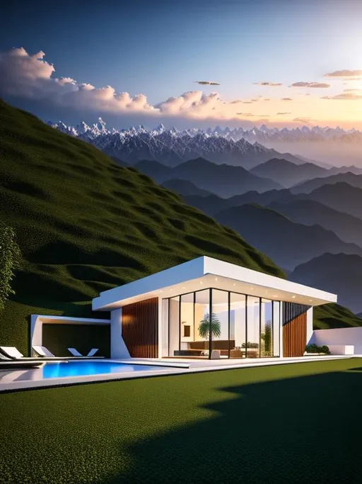 Prompt: Please create the artistic image of Abkhazia as a very beautiful country by designing high-detailed and  high-end architecture masterpiece of Abkhazian living house and buildings following all the main principles of architecture: axis, symmetry, hierarchy, datum, rhythm, isometry and proportions. Use UHD engine 5, Octane 3D, high resolution 256 K, HDR, fit in frame, reflective, harmony, balance. Apply stunning background to the image composition: Caucasus Mountains range, biologically flawless palm trees and the coast of the Black Sea.