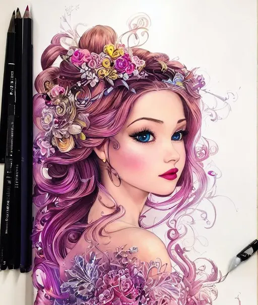 Prompt: {Hyper Detailed Gorgeous Rapunzel wearing  a long pink dress} ((( Hourglass figure, Carne Griffiths, Michael Garmash, Frank Frazetta, Castle Background, Jean Baptiste Monge, Victo Ngai, Detailed, Vibrant, Sharp Focus, Character Design, Wlop, Artgerm, Kuvshinov, Character Design, Unreal Engine , Pixar, Shiny Aura, TXAA, 32k, Fanbox, Highly Detailed, Dynamic Pose, Intricate Motifs, Organic Tracery, Perfect Composition, Warm Dreamy Tones, Digital Painting, Artstation, Smooth, Sharp Focus, Illustration, Award Winning Style And Composition )))