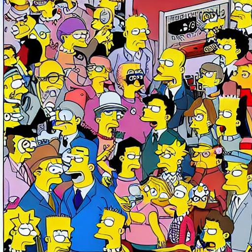 Simpsons, grotesque crowded