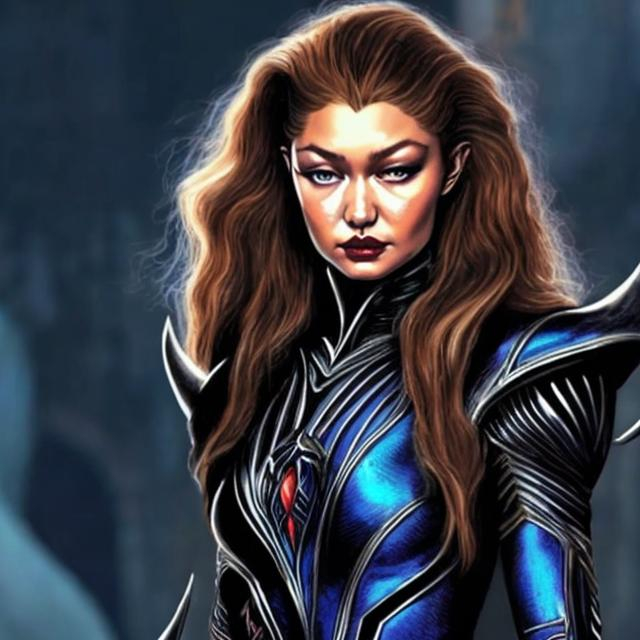 Gigi hadid as the goblin queen marvel comic style | OpenArt