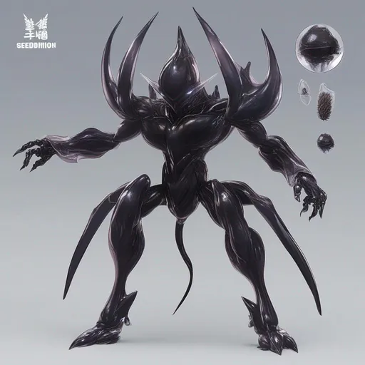 Prompt: Seed Digimon whose body surface is covered in transparent tissue. Its real herbaceous  black body can be confirmed to be within the transparent skin, extremely gentle, so it has a timid face, flings  popping seeds, Masterpiece, best quality