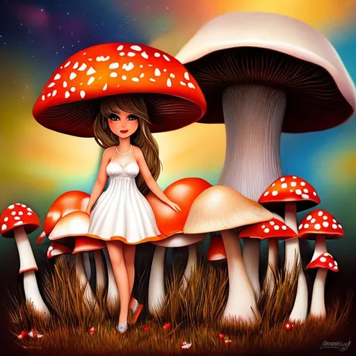 Prompt: A Mushroom Woman