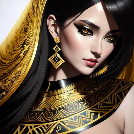 Prompt: Vageto , wearing black and gold clothes, oil painting, Nouveau Art ,full body art, Full HD render + immense detail + dramatic lighting + well lit  + fine | ultra + detailed realism + high quality,  engraved | highly detailed |digital painting, concept art, smooth, sharp focus, Nostalgic.