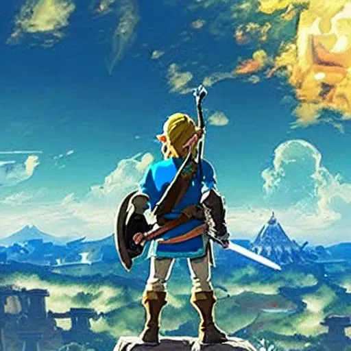 Prompt: legend of zelda breath of the wild