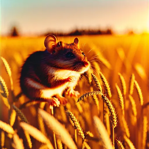 highly detailed photograph of a field mouse on a whe... OpenArt