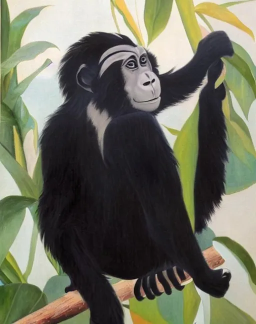 Prompt: monkey, Art Deco Painting