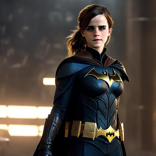 Prompt: emma watson as  super hot batman 
