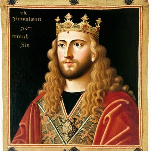 Prompt: portrait of a 10th-century Saxon light-haired king