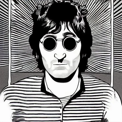 Prompt: john lennon, comic style artwork