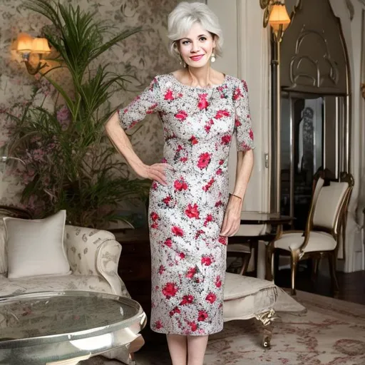 60 year old woman in modest cocktail dress