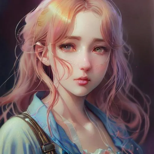 Prompt: Girl, Super realistic, hyperrealism, anime art concept, cartoon art concept, WLOP, Intricately Detailed, Magic, 8k Resolution, VRAY, HDR, Unreal Engine, Vintage Photography, Beautiful, Tumblr Aesthetic, Retro Vintage Style, Hd Photography, Beautiful Watercolor Painting, Realistic, Detailed, Painting By Olga Shvartsur, Svetlana Novikova, Fine Art, Soft Watercolor,  Extreme Detail, Digital Art, 4k, Ultra Hd, Mixed Media