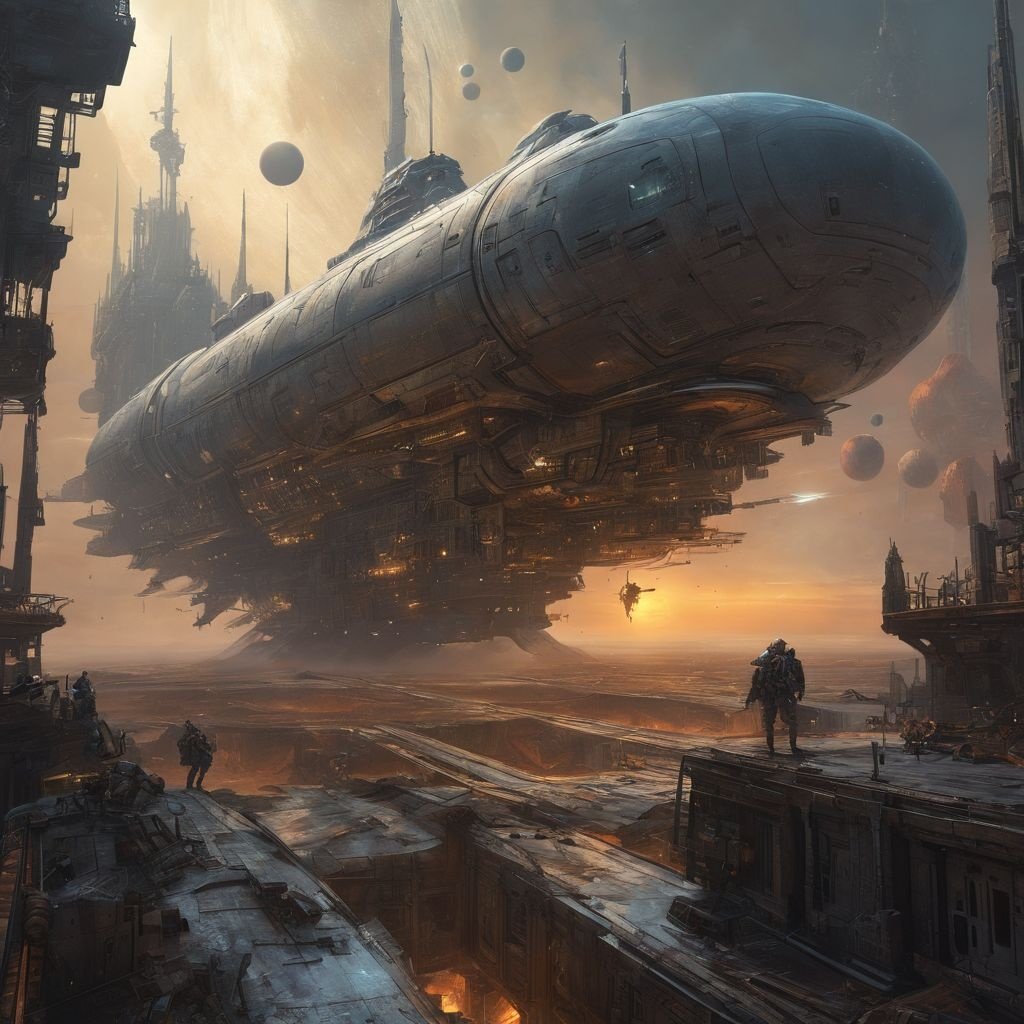 Prompt: Highly detailed spaceship, dystopian war zone, planets, chaos, apocalyptic environment, centered, digital painting, artstation, concept art, smooth, sharp focus, illustration, tomasz alen kopera, peter mohrbacher, frank frazetta, Negative prompt: bad anatomy ugly missing arms bad proportions tiling missing legs blurry poorly drawn feet morbid cloned face extra limbs mutated hands cropped disfigured mutation deformed deformed mutilated dehydrated body out of frame out of frame disfigured bad anatomy poorly drawn face duplicate cut off poorly drawn hands error low contrast signature extra arms underexposed text extra fingers overexposed too many fingers extra legs bad art ugly extra limbs beginner username fused fingers amateur watermark gross proportions distorted face worst quality jpeg artifacts low quality malformed limbs long neck lowres poorly Rendered face low resolution low saturation bad composition Images cut out at the top, left, right, bottom deformed body features poorly rendered hands  Steps: 20, Sampler: DPM++ 2M Karras, CFG scale: 7, Seed: 22727595, Size: 1024x1024, Model hash: e6bb9ea85b, Model: sd_xl_base_1.0_0.9vae, Version: v1.5.1  Time taken: 6 min. 51.9 sec.