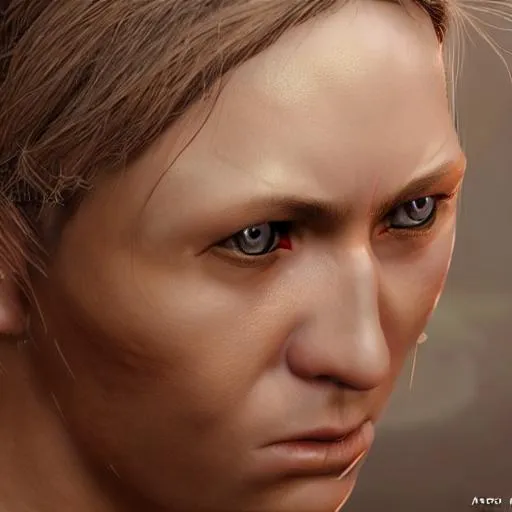 Prompt: hyperrealistic photograph portrait of a woman warrior face, unreal engine, uncanny valley, rendered in arnold, artstation