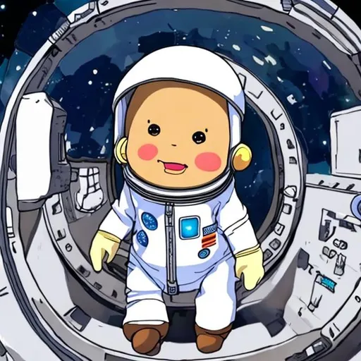 Prompt: A potato in a space man outfit in anime style