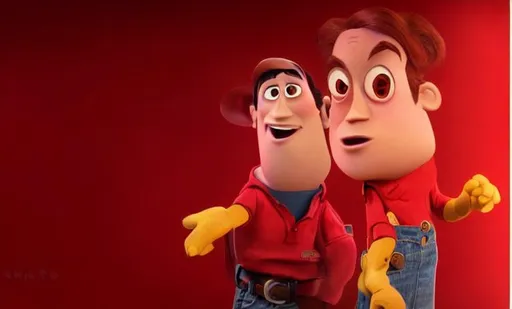 Prompt:  Disney Pixar turning red