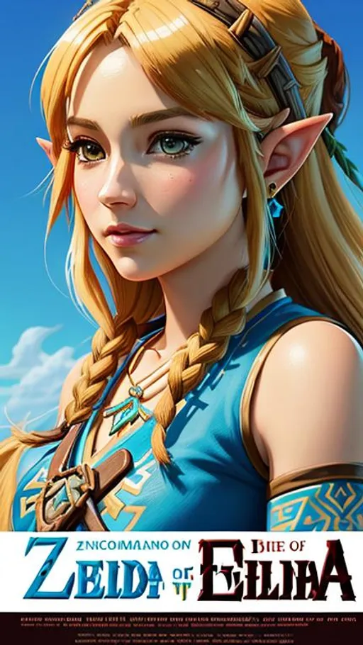 Prompt: Professional digital art of Zelda from Breath of the wild, by sciamano240, neoartcore, and other illustrators, intricate details, face,  full body portrait, headshot, illustration, UHD, 4K