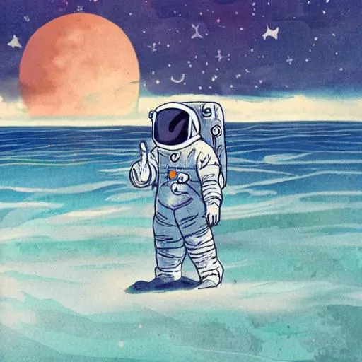 Prompt: astronaut in the ocean