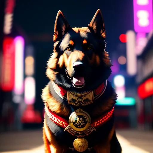 Cyberpunk dog HD wallpaper background